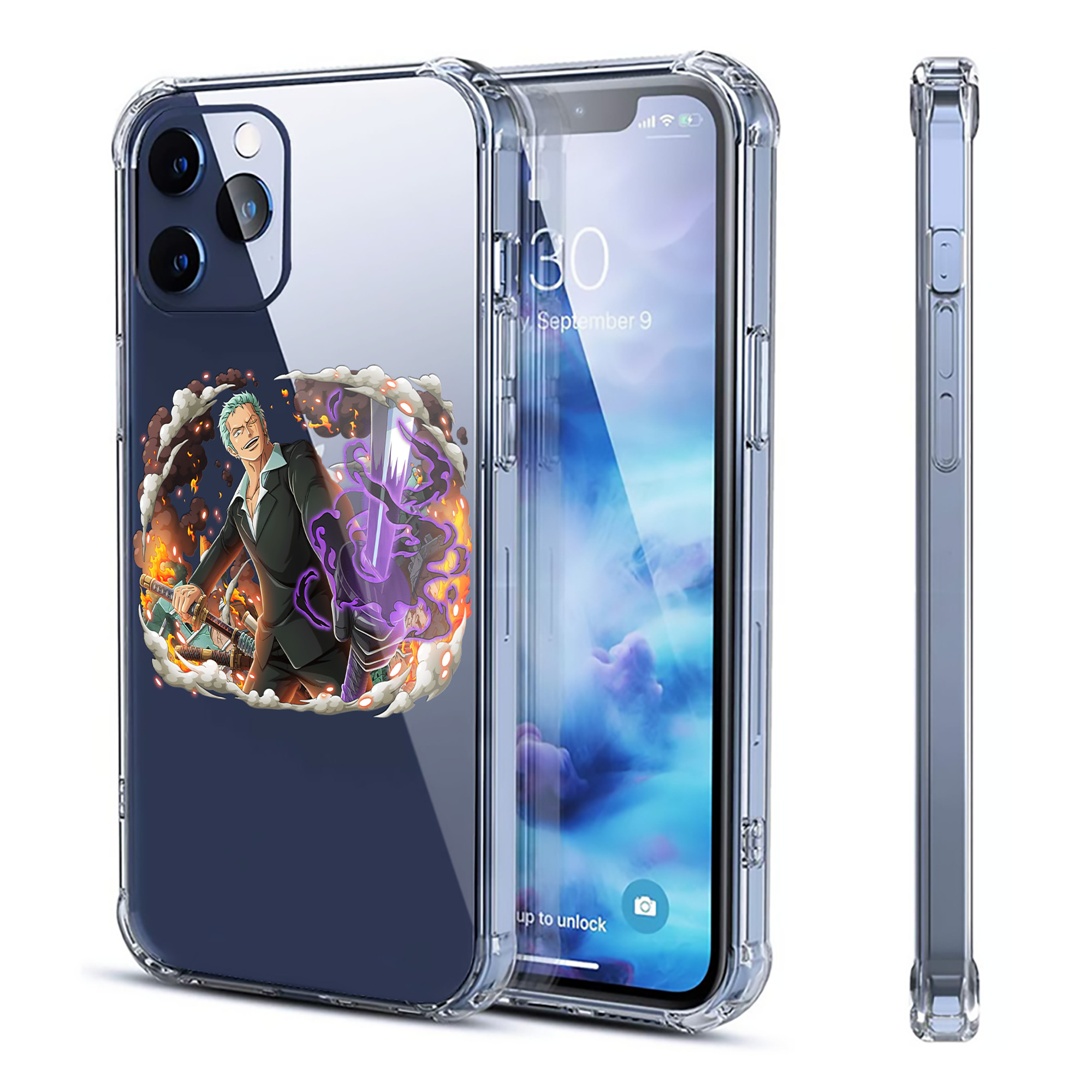（画像用） ワンピース ロロノア・ゾロ ONE PIECE Roronoa Zoro 【iPhone 12シリーズ対応】透明スマホケース（クリアソフトケース）